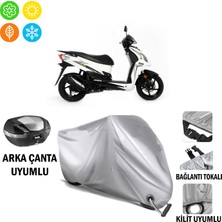 Autoes Sym Jet 4 125 Branda Motosiklet Brandası Arka Çanta Bağlantı ve Kilit Uyumlu