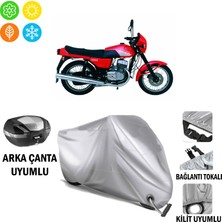 Autoes Jawa 250 Laser Branda Motosiklet Brandası Arka Çanta Bağlantı ve Kilit Uyumlu