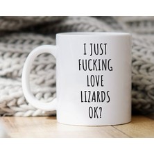 Bexdore Kertenkeleleri Seviyorum Kupa - Kertenkele Sevgilisine Hediye - Kertenkele Kupa - Ingilizce Kupa