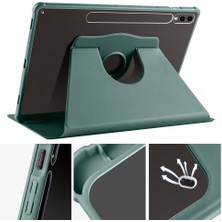 Case Street Casestreet Samsung Galaxy Tab S9 Plus SM-X810 Kılıf Termik Arkası Şeffaf Smart Kapaklı Kalem Bölmeli T1 Koyu Yeşil