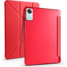 Smcase Xiaomi Redmi Pad Se Kılıf Standlı Katlanabilir Pu Silikon Tf1 Kırmızı