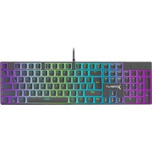Turbox TR-MK10PD Rgb Pudding Tuşlu Bilek Destekli Blue Switch Siyah Oyuncu Mekanik Klavye