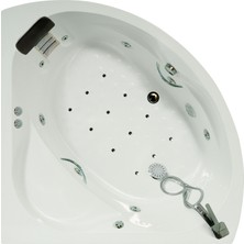 Cheyenne Oturmalı Oval Jakuzi 135x135, h:55 Rest Hidromasaj Sistemli Küvet (Gövde + Metal ayak + Ön panel)