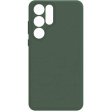 Gpack Samsung Galaxy S24 Ultra Kılıf Biye Kamera Korumalı Mat Silikon Koyu Yeşil