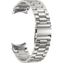 Gpack Samsung Galaxy Watch 6 Classic 43MM Kordon Aparatlı Metal Sıralı Kordon Krd 04 Gümüş