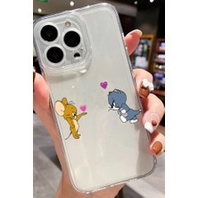 3gen Case İPHONE 15 PRO UYUMLU SİNİRLİ TOM JERRY DESELİ ŞEFFAF SİLİKON KILIF GN90