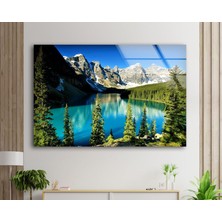 Myphotostation Orman Dağ Manzarası Temperli Cam Duvar Tablosu