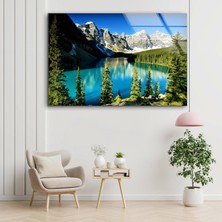 Myphotostation Orman Dağ Manzarası Temperli Cam Duvar Tablosu