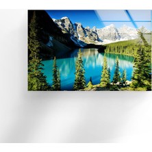 Myphotostation Orman Dağ Manzarası Temperli Cam Duvar Tablosu