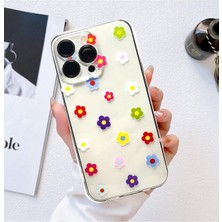 3gen Case İphone 13 Pro Kılıf Desenli Şeffaf Silikon Kılıf - cute flower