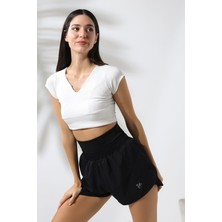 Win Moda Bel Korseli Taytlı Şort Lazerli  / Women's Waıst Corset Wıth Tıghts Shorts Athlete