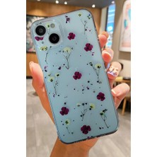 3gen Case Şeffaf Silikon Kılıf iPhone 15 Uyumlu Mor Çiçekler Desenli Malzeme Türü