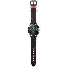 Smcase Amazfit Cheetah Round Kordon Nubuk Deri Görünüm Dikişli Krd 19 Koyu Yeşil