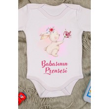 Bebe Tospik Pamuklu Babasının Prensesi Baskılı Çıtçıt Body Zıbın