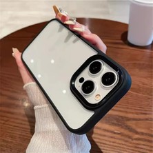 HappyCase Apple iPhone 14 Pro Derin Siyah Sararmaz Orjinal Mika Kapak Tuşları ve Kamera Çevresi Metal