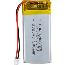 Ayt Powermaster 3.7 Volt 300 Mah Soketsiz Lityum Polimer Şarjlı Pil 3X20X40 mm Akıllı Saat Kulaklık Pili
