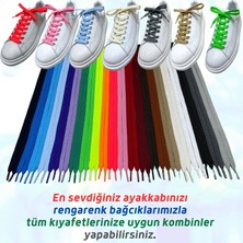 İpekbazaar Exclusive 120 cm Yassı Spor Ayakkabı Bağcığı, Çift Katmanlı Örgülü Sneakers Bağcık, 1 Çift