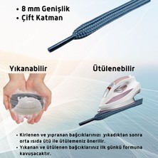 İpekbazaar Exclusive 120 cm Yassı Spor Ayakkabı Bağcığı, Çift Katmanlı Örgülü Sneakers Bağcık, 1 Çift