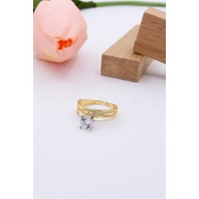 Latif Kuyumcu 14 Ayar Altın Yüzük Tek Taş Alyans Kadın Yüzük LKYZK1406