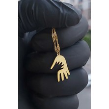 Özgür Takı 925 Ayar Gümüş 24 Ayar Altın Kaplama El Kolye