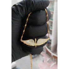 Özgür Takı Melek Kanatlı Altın Kaplama Gümüş Kolye 925 Ayar