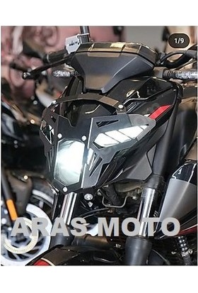 Aras Moto Bajaj Pulsar N 250  Far Koruma Demiri Şeffaf Pleksi Camlı (Cnc Kesim,statik Boyalı)- Arasmoto