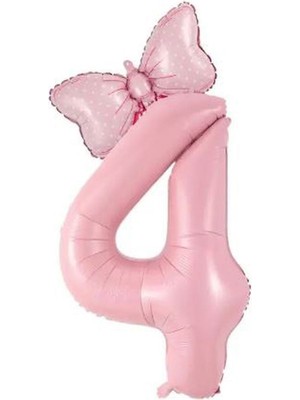 Rönesans Parti Pembe Rakam Fiyonk Folyo Balon Seti Yaş 4