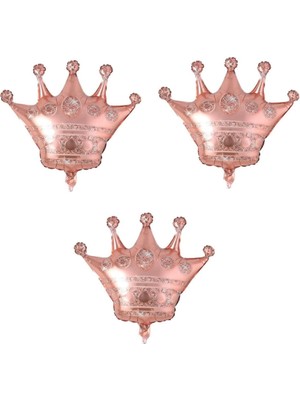 Best Parti Kral Tacı Rose Gold Renk Folyo Balon 75 cm 3 Adet