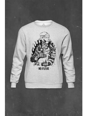 So Cool Gri Sweatshirt No Hope No Future Hayat Yok Baskılı Unisex Sweat
