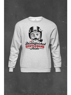 So Cool Gri Sweatshirt Centilmen Sürücü Gentleman Ride Driver Baskılı Unisex Sweat