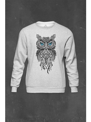 So Cool Gri Sweatshirt Owl Baykuş Design Desen Tasarım Yavru Minik Kuş Baskılı Unisex Sweat