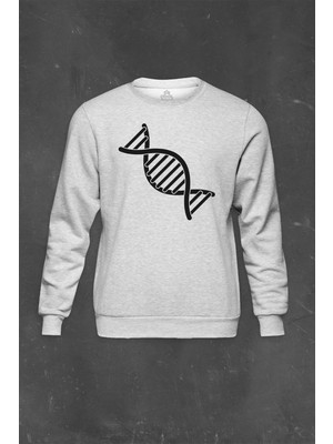 So Cool Gri Sweatshirt Dna Genetik Kod Hayat Ağacı Evrim Biyoloji Baskılı Unisex Sweat