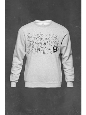 So Cool Gri Sweatshirt Matematik Sayılar Uzay Problem Denklem Baskılı Unisex Sweat