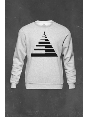 So Cool Gri Sweatshirt Kravat Piyano Tuşları Piano Tie Baskılı Unisex Sweat