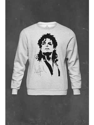 So Cool Gri Sweatshirt Michael Jackson Dance Moon Light Dancing Dans Baskılı Unisex Sweat