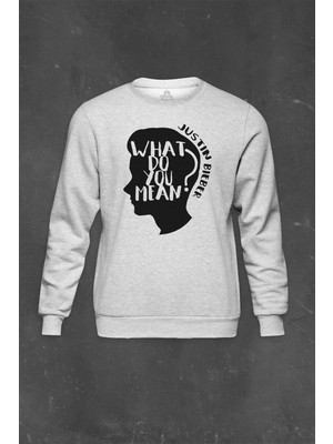 So Cool Gri Sweatshirt Justin Bieber 94 1994 What Do You Man Mean Baskılı Unisex Sweat