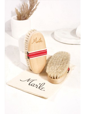 Mar'le %100 Doğal At Kılı Selülit Fırçası (SAKLAMA KESESİ HEDİYELİ)