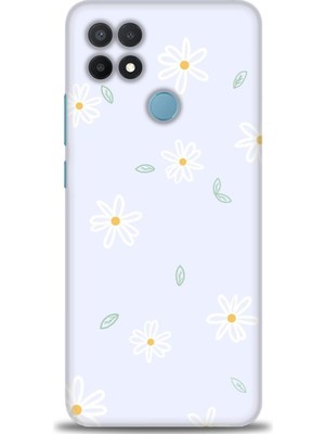 gmotp Oppo A15S Kılıf Hd Baskılı - Beyaz Papatyalar