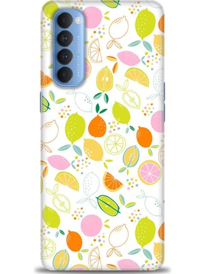 gmotp Oppo Reno 4 Pro Kılıf Hd Baskılı - Renkli Limonlar