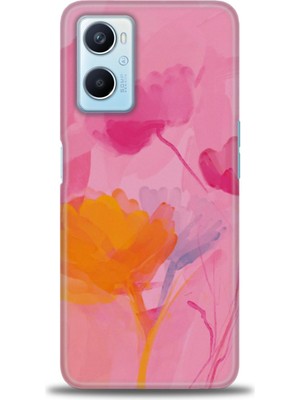 gmotp Oppo A96 4g Kılıf Hd Baskılı - Turuncu Pembe