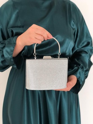 Sh Poly1 Çupra Gümüş Kulplu Abiye Çanta