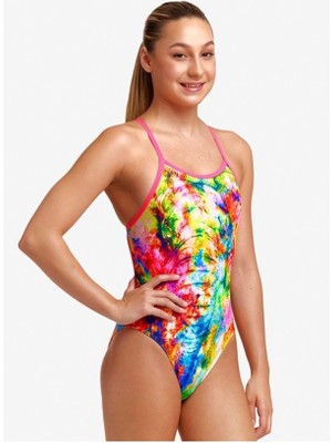 Funkita Ss Out Trumped Kız Çocuk Antrenman Mayo, Ince Askılı - Renkli - 10-11 Yaş