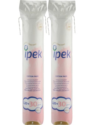 İpek Ipek Yuvarlak Makyaj Temizleme Pamuğu 120 +30 Adet, Yüksek Mukavemetli Yumuşak Dokulu