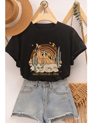 Only Trendwear Unisex Good Things Will Come Baskılı Tasarım Tshirt