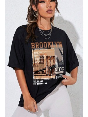 Only Trendwear Unisex Brooklyn Baskılı Tasarım Tshirt