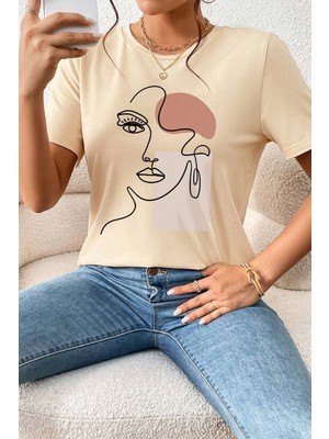 Only Trendwear Unisex Make Up Siluet Baskılı Tasarım Tshirt