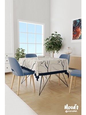 Moud's Omegu 4 Desenli Süet Dertsiz Masa Örtüsü