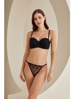 NBB Brodeli Desteksiz Straplez Sütyen Takım