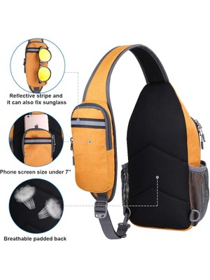 LS Crossbody Sling Sırt Çantası Sling Çanta Seyahat Yürüyüş Göğüs Çantası Sırt Çantası, Turuncu (Yurt Dışından)