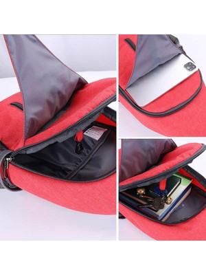 LS Crossbody Sling Sırt Çantası Sling Çanta Seyahat Yürüyüş Göğüs Çantası Sırt Çantası, Kırmızı (Yurt Dışından)